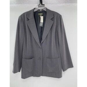 NWT Eddie Bauer Plus Size Vintage Gray Single Breasted Blazer Size 18W Deadstock